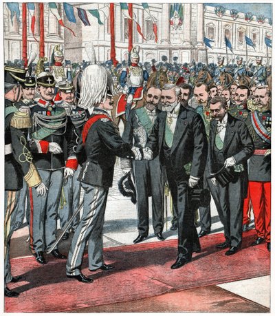 Victor Emmanuel III en Emile Loubet door . .