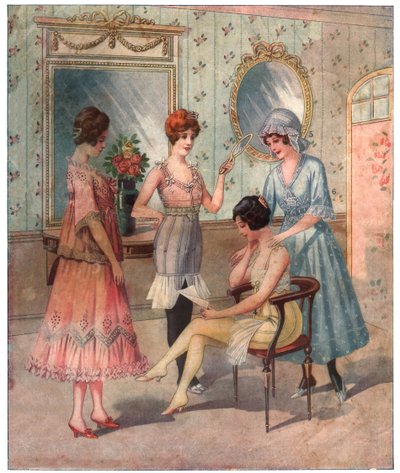 Vrouwen in ondergoed, ca. 1910-1920 door . .