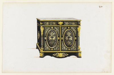 Ontwerp voor een Kabinet in Boulle-stijl door Pagny