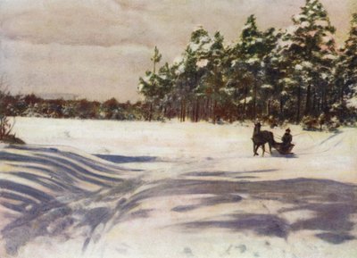 Een Winters Tafereel in Letland door after A. Langfier