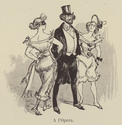 In de opera door after Albert Robida
