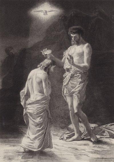 Doop van Christus door after Albert Robida