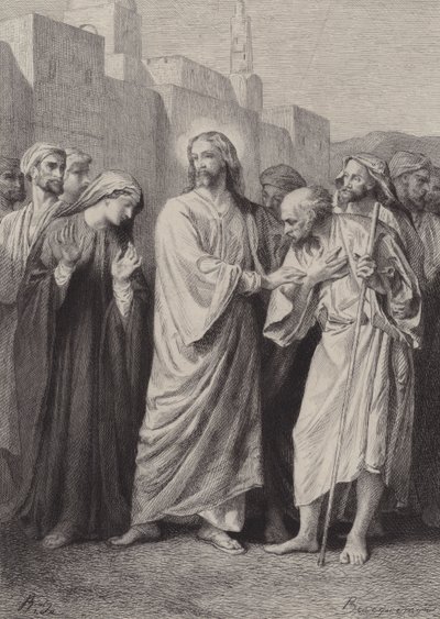 Christus voorspelt de verwoesting van de tempel door after Albert Robida