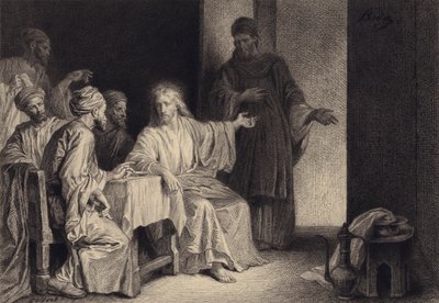 Christus geneest de man met waterzucht door after Albert Robida