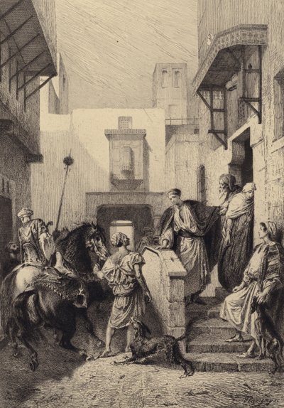Vertrek van de verloren zoon door after Albert Robida