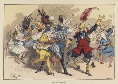 Het Chicard bal door after Albert Robida