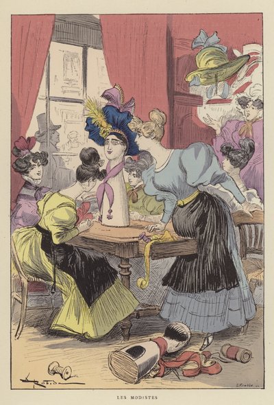 De Modistes door after Albert Robida