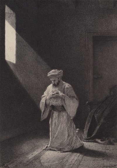 Gebed door after Albert Robida