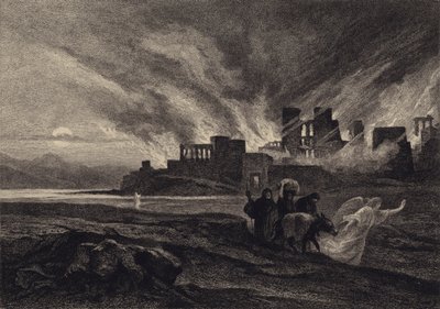 De vernietiging van Sodom door after Albert Robida
