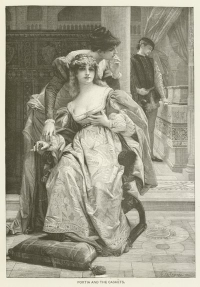 Portia en de kistjes door after Alexandre Cabanel