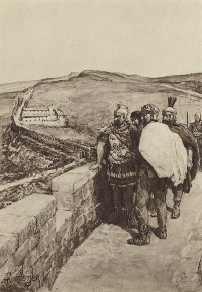 Een Generaal kijkt uit vanaf de Muur van Hadrianus door after Amedee Forestier