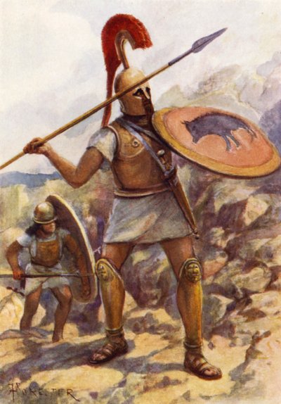 Een Hopliet in het Leger van Servius Tullius door after Amedee Forestier