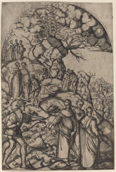 Sint Filippo Benizzi geneest een bedelaar door after Andrea del Sarto