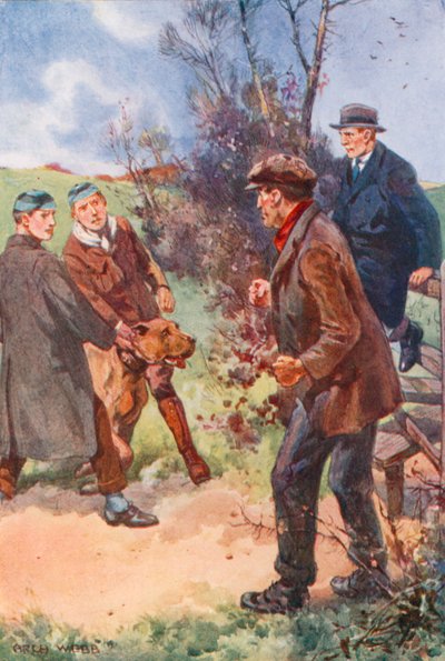 De man trok zich terug met een ongemakkelijke lach, zijn ogen nog steeds gericht op de hond door after Archibald Bertram Webb