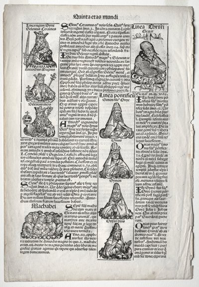 Genealogische Pagina; gepubliceerd in de Neurenberg Kroniek door Hartmann Schedel door after Augustin Pajou