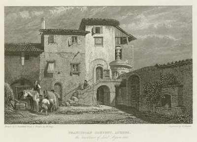 Franciscaner Klooster, Athene, de residentie van Lord Byron, 1811 door after C. Stanfield