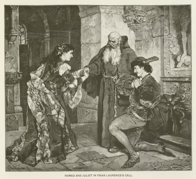 Romeo en Julia in de cel van Broeder Laurence door after Carl Ludwig Friedrich Becker