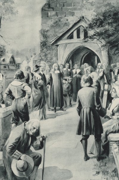 De mensen van Eyam in Derbyshire besluiten hun door de pest getroffen dorp van de wereld af te sluiten door after Charles Mills Sheldon