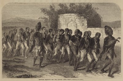 Egyptische rekruten voor het Turkse leger door after Denis Auguste Marie Raffet