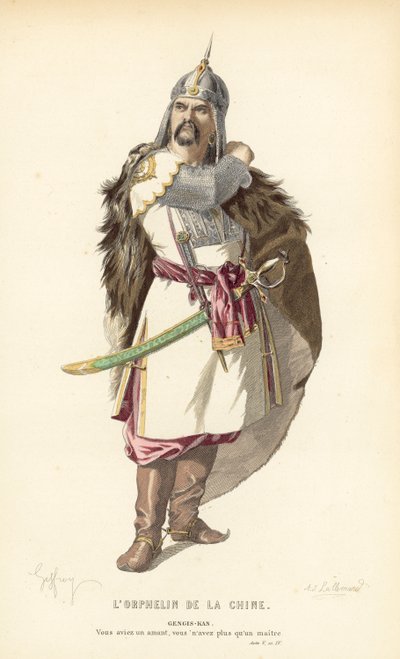 De wees van China, Gengis-Kan door after Edmond A.F. Geffroy