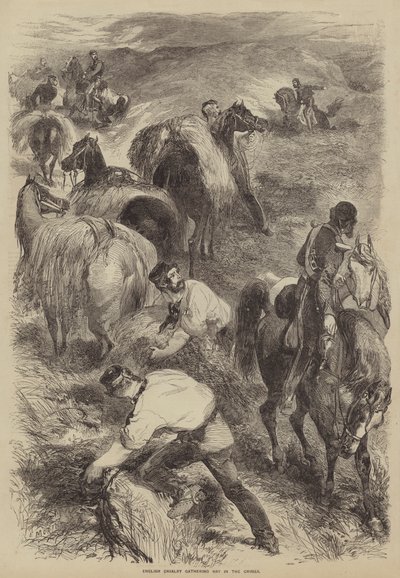Engelse Cavalerie die Hooi Verzamelt in de Krim door after Edmond Morin