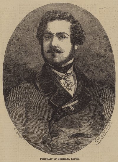 Portret van Generaal Lopez door after Edmond Morin