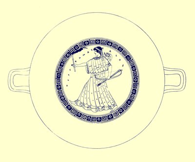 Artemis met boog, pijl en fakkel, illustratie uit Griekse Vaas Schilderijen door J. E. Harrison en D. S. MacColl, gepubliceerd 1894 door after English School