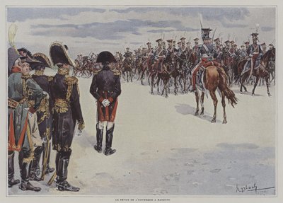 Napoleon inspecteert troepen van de Poolse Lichte Cavalerie in Bayonne door after Felicien baron de Myrbach Rheinfeld