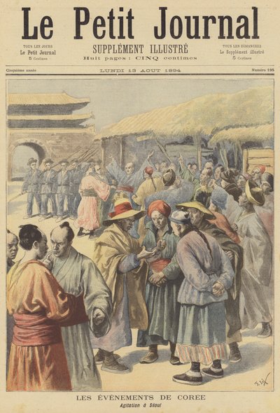Onrust in Seoul, Korea door after Frederic Theodore Lix