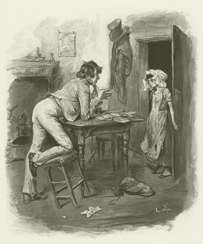 Dick Swiveller en de Markiezin door after Frederick Barnard
