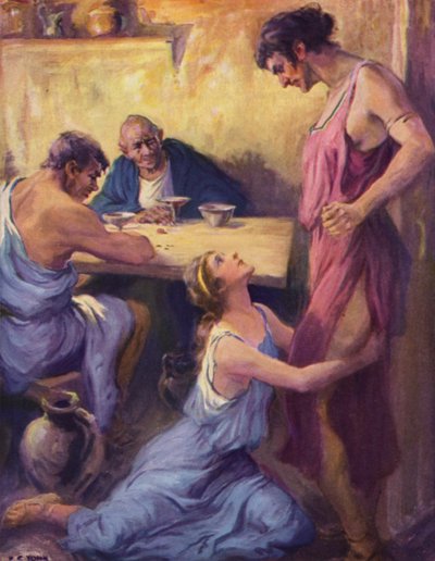 Nydia wierp zich aan de voeten van Stratonice door after Frederick Coffay Yohn