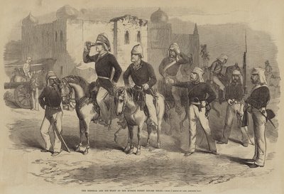 De generaal en zijn staf bij de moskee-piket voor Delhi door after George Francklin Atkinson