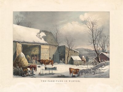 De Boerderij in de Winter door after George Henry Durrie
