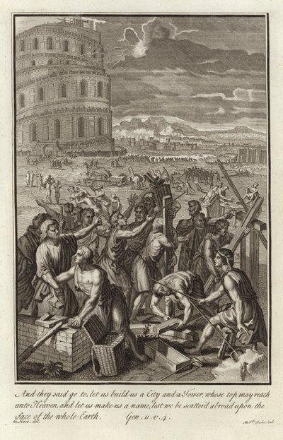 De Toren van Babel door after Gerard Hoet