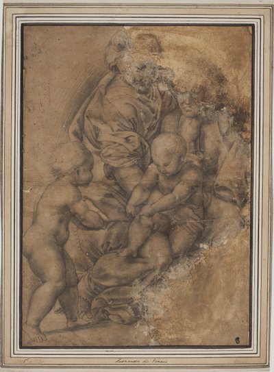 De Heilige Familie met de jonge Johannes de Doper. Naar Giulio Romano