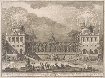 De Seconda Macchina voor de Chinea van 1763: De Druivenoogst door after Giuseppe Palazzi Giuseppe Vasi after Paolo Posi