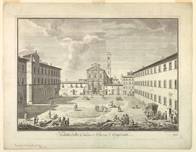 Uitzicht op Florence, Plaat uit "Scelta di XXIV Vedute delle principali contrade, piazze, chiese, e palazzi della Città di Firenze" door after Giuseppe Zocchi