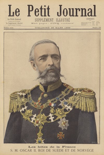 Gasten van Frankrijk; Oscar II, Koning van Zweden en Noorwegen door after Henri Meyer