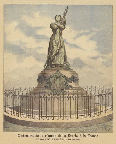 Monument ter herdenking van het eeuwfeest van Savoye als onderdeel van Frankrijk door after Henri Meyer
