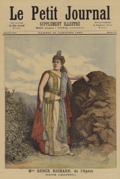 Renee Richard in Sapho in de Opera van Parijs door after Henri Meyer