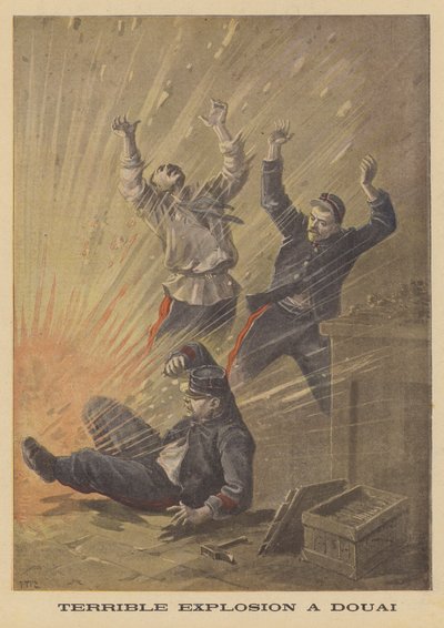 Vreselijke explosie in Douai door after Henri Meyer