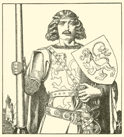 Sir Tristram van Lyonesse door after Howard Pyle