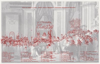De kroning van Napoleon als keizer van Frankrijk in de Notre Dame de Paris, 1804 door after Jacques Louis David