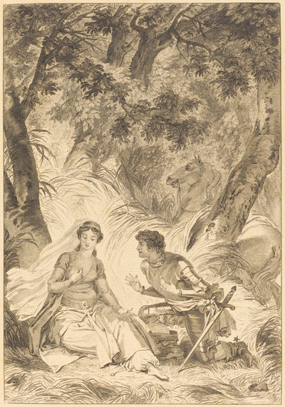 De verloofde van de koning van Garbe: De ridder door after Jean Honoré Fragonard