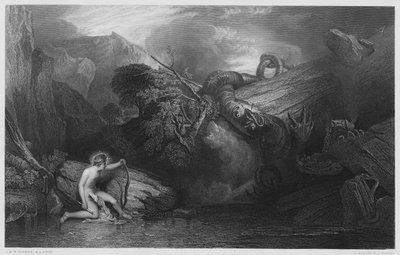 Apollo doodt de Python, uit het schilderij in de National Gallery door after Joseph Mallord William Turner