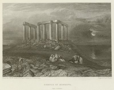 Tempel van Minerva, Kaap Colonna door after Joseph Mallord William Turner