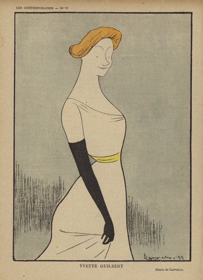 Yvette Guilbert, Illustratie voor Le Rire door after Leonetto Cappiello