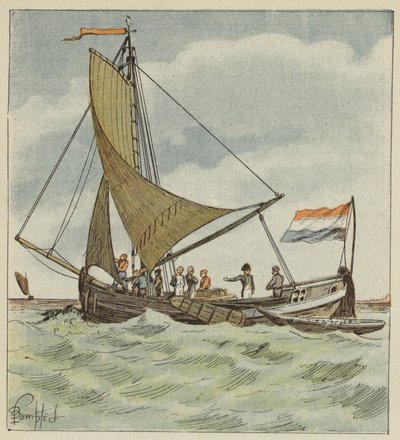 De Keizer schenkt een boot aan een Nederlandse piloot door after Louis Charles Bombled