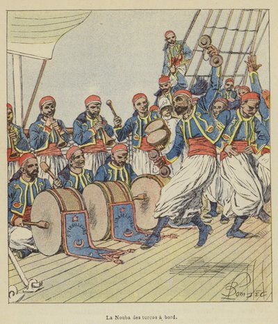 De Nouba van de Turcos aan boord door after Louis Charles Bombled