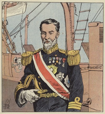 Admiraal Togo, opperbevelhebber van de Japanse vloot voor Port-Arthur door after Louis Charles Bombled